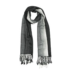 Pashimina viscose degradê preto e off white Pas 003