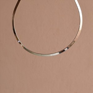 Colar aro choker metal ródio semijoia 3057301