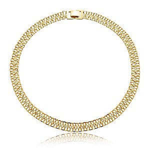 Colar choker corrente ouro semijoia CZ21109AU