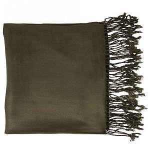 Pashimina verde militar liso 200g