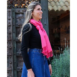 Pashimina viscose rosa chiclete liso