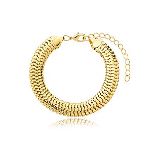 Pulseira malha grossa ouro semijoia