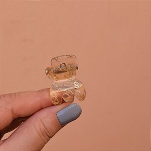 Piranha de cabelo Bianca acrílico glitter dourado 05 035