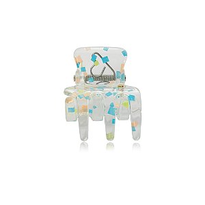 Piranha de cabelo Bianca acrílico transparente com estampa 05 002