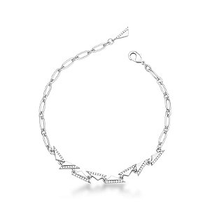 Pulseira triângulos zircônia ródio semijoia