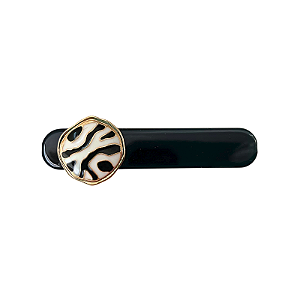 Presilha bico de pato zebra acetato preto