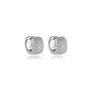 Brinco argolinha zircônia ródio semijoia 10a03073