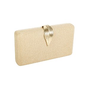 Clutch retangular nude damasco S-105
