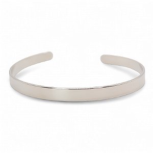 Bracelete aro liso ródio semijoia