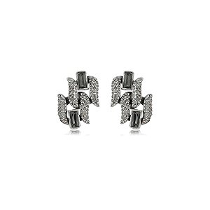 Brinco Claudia Arbex cristais prata vintage