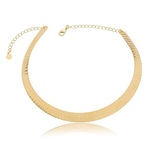 Colar choker aro ouro semijoia CZ20975AU