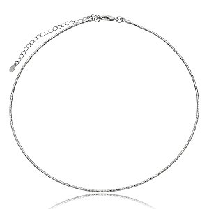 Colar fio roliço ródio semijoia 7698