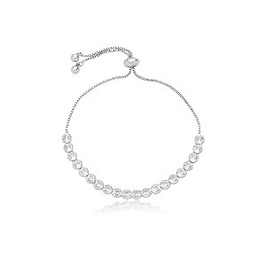 Pulseira gravatinha zircônia ródio semijoia PU 884