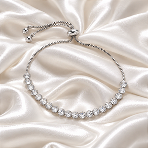 Pulseira riviera gravatinha zircônia ródio semijoia PU 884