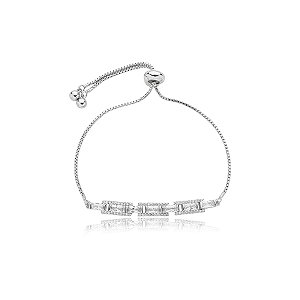 Pulseira gravatinha zircônia ródio semijoia PU 886