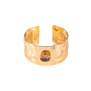 Bracelete Fabrizio Giannone pedra natural quartzo fumê ouro semijoia