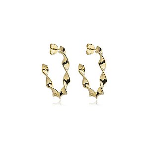 Brinco argola torcida ouro semijoia 3405001