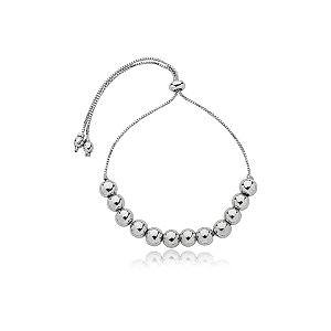 Pulseira gravatinha esferas ródio semijoia 3654101