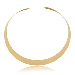 Colar aro choker metal liso ouro fosco semijoia 28182