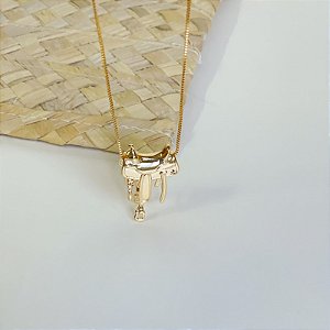 Colar sela de cavalo ouro semijoia