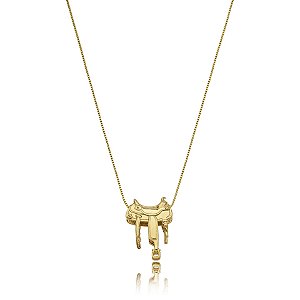 Colar sela de cavalo ouro semijoia