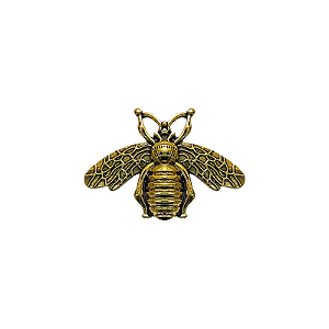 Broche magnético abelha rainha dourado envelhecido