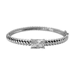 Bracelete zircônia cristal ródio semijoia PU 954