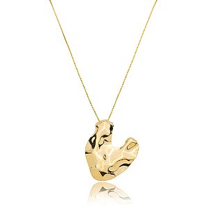 Colar ondas orgânico ouro semijoia CZ21481AU