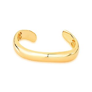 Bracelete orgânico curvado ouro semijoia