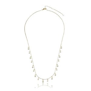 Colar curto penduricalhos zircônias ouro semijoia