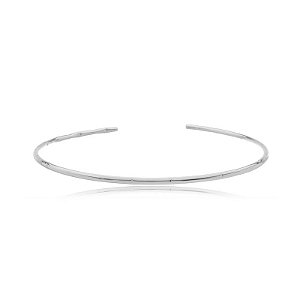 Colar aro choker martelado ródio semijoia