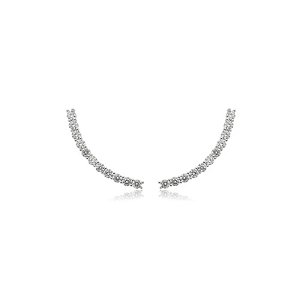 Brinco ear cuff curvado zircônia ródio semijoia