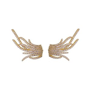 Brinco ear cuff zircônia ouro semijoia