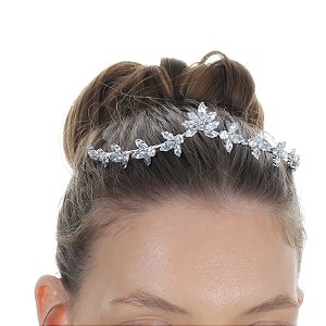 Tiara coroa noiva zircônia prateado 4698304