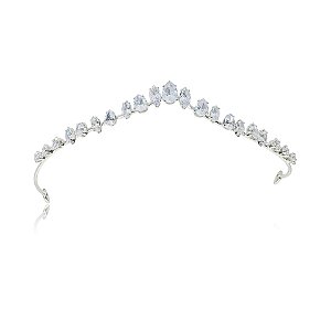 Tiara coroa noiva zircônia prateado 4698204