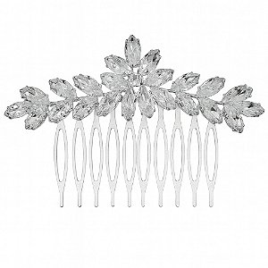 Pente metal cristais prateado 3637901