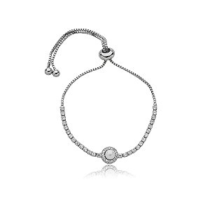 Pulseira gravatinha pérola zircônia ródio semijoia 3138401