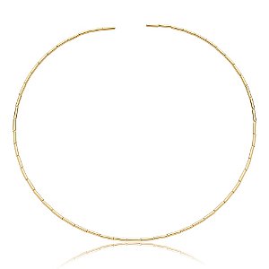 Colar aro choker canutilhos ouro semijoia 9791
