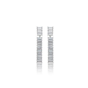 Brinco zircônias baguetes ródio semijoia 23k08015
