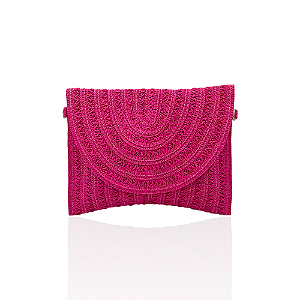 Bolsa carteira palha pink