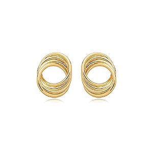 Brinco elos ouro semijoia BZ18445AU