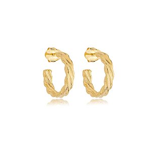 Brinco argolinha m ouro semijoia BZ21675AU