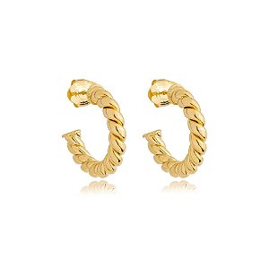 Brinco argolinha ouro semijoia BZ18370AU