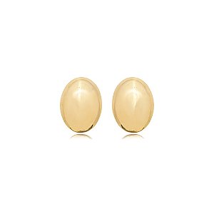 Brinco oval ouro semijoia BZ21852AU