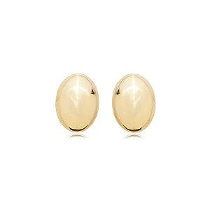 Brinco oval g ouro semijoia BZ21840AU