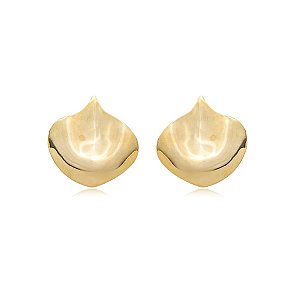 Brinco chapa gota ouro semijoia BZ21807AU