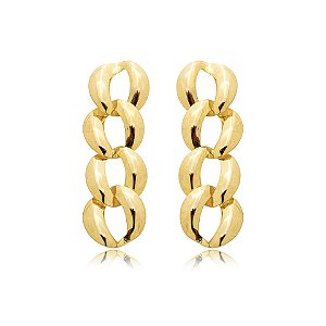 Brinco elos ouro semijoia BZ21830AU