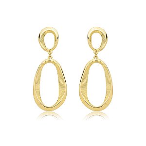 Brinco elos ouro semijoia BZ21885AU