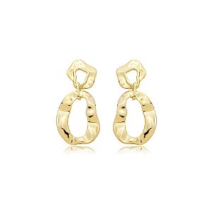 Brinco elos ouro semijoia BZ21898AU