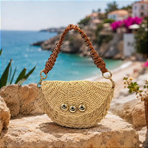Bolsa de Palha Buriti Artesanal Couro Mariana Amaral